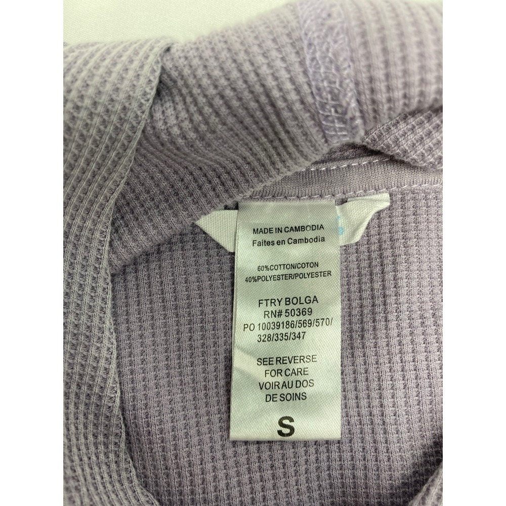 Jockey Women's Waffle Knit Hoodie Small Lavender Gray Pullover Lounge Top NWT - Picture 4 of 6
